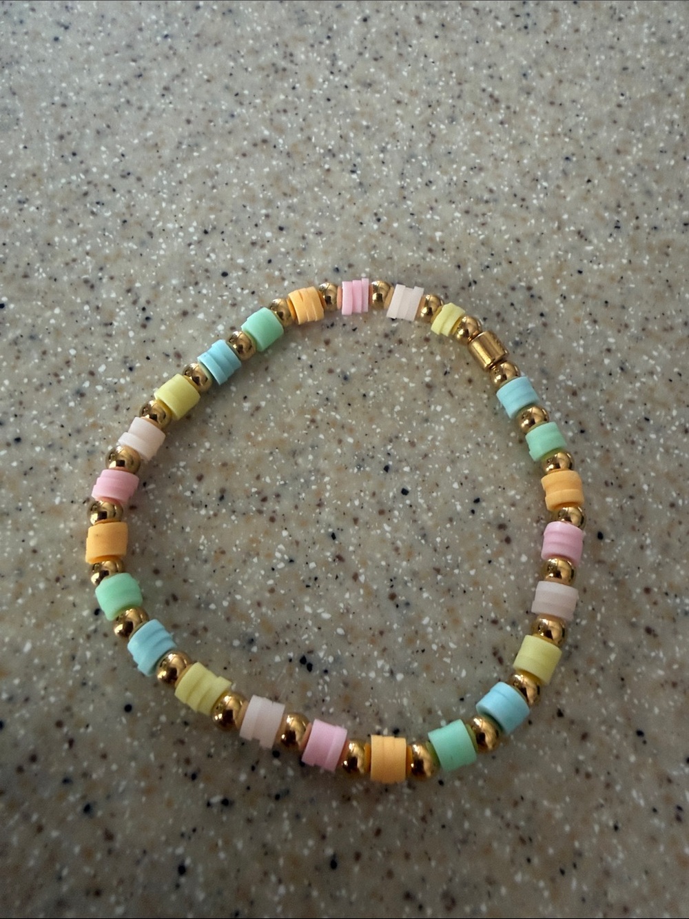 Pura Vida Pastel Disc Bead Bracelet with Gold Spacers